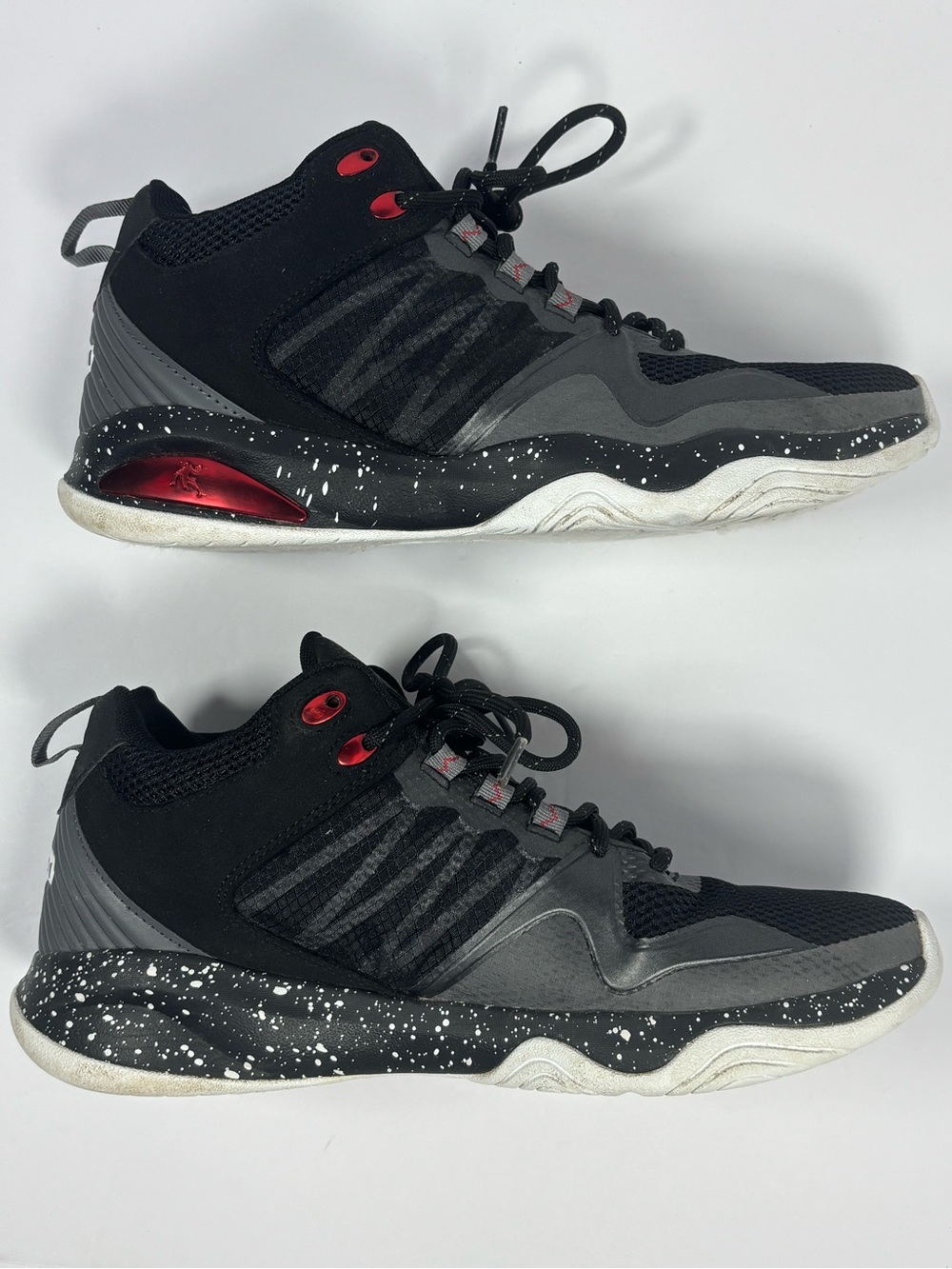 AND1 Black & Gray Basketball Sneakers with Red Highlights